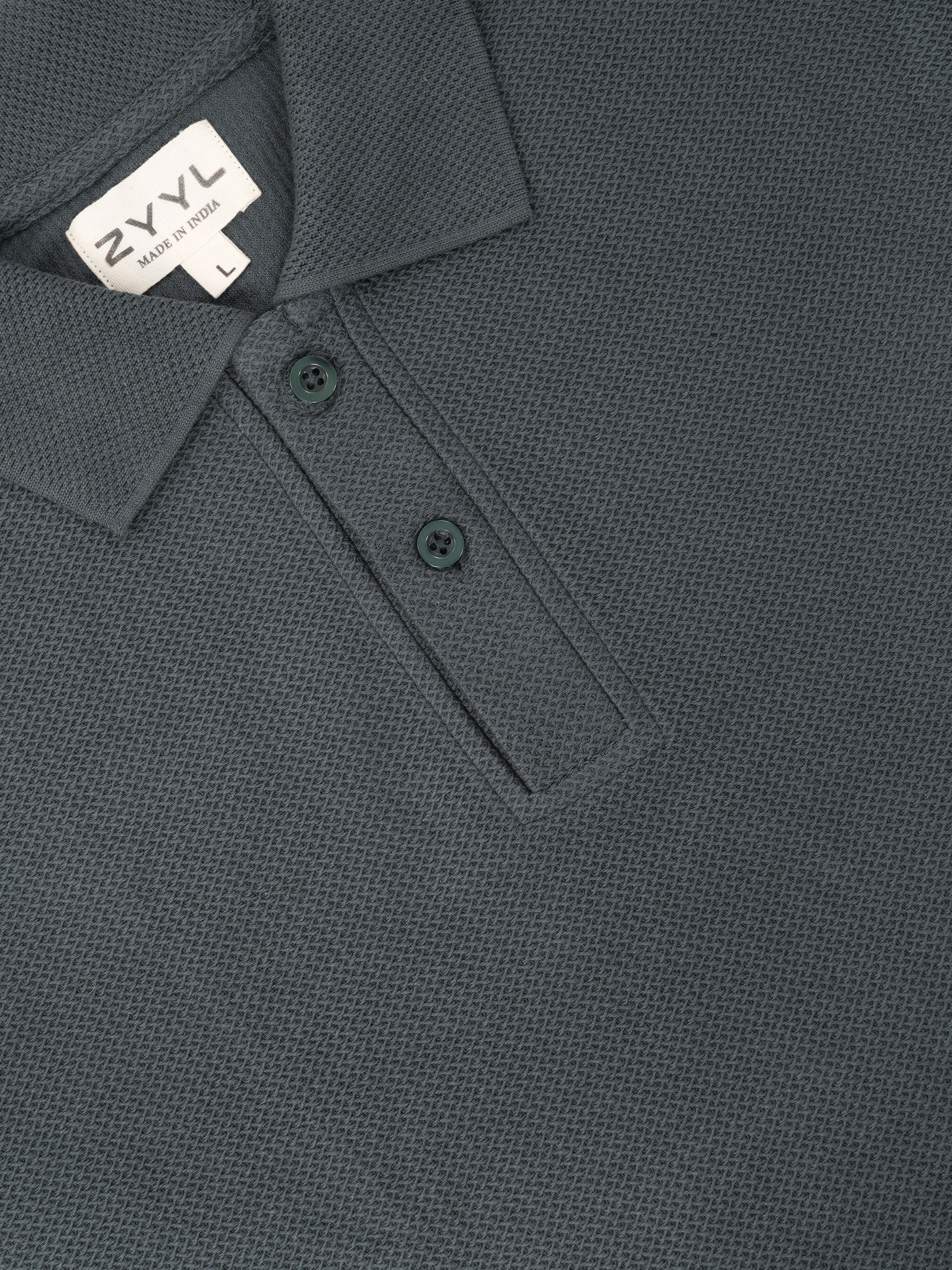 Charcoal Textured Polo T-Shirt