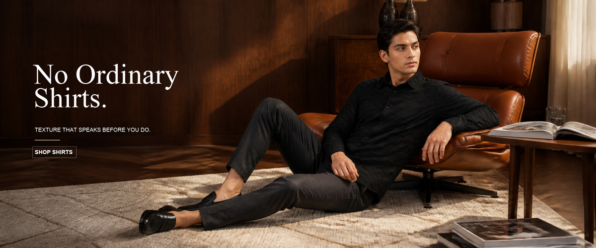 No ordinary shirts. Texture that speaks before you do. Shop shirts.