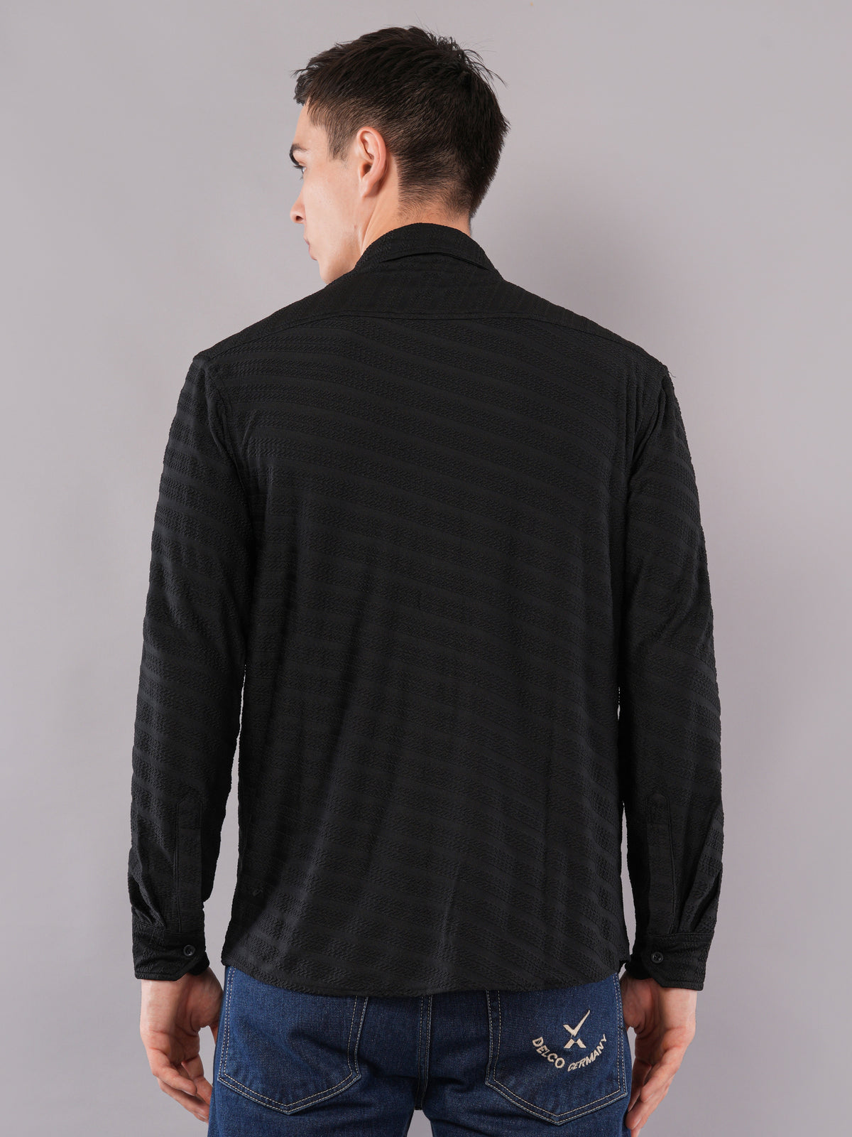 Black Tonal Stripe Shirt