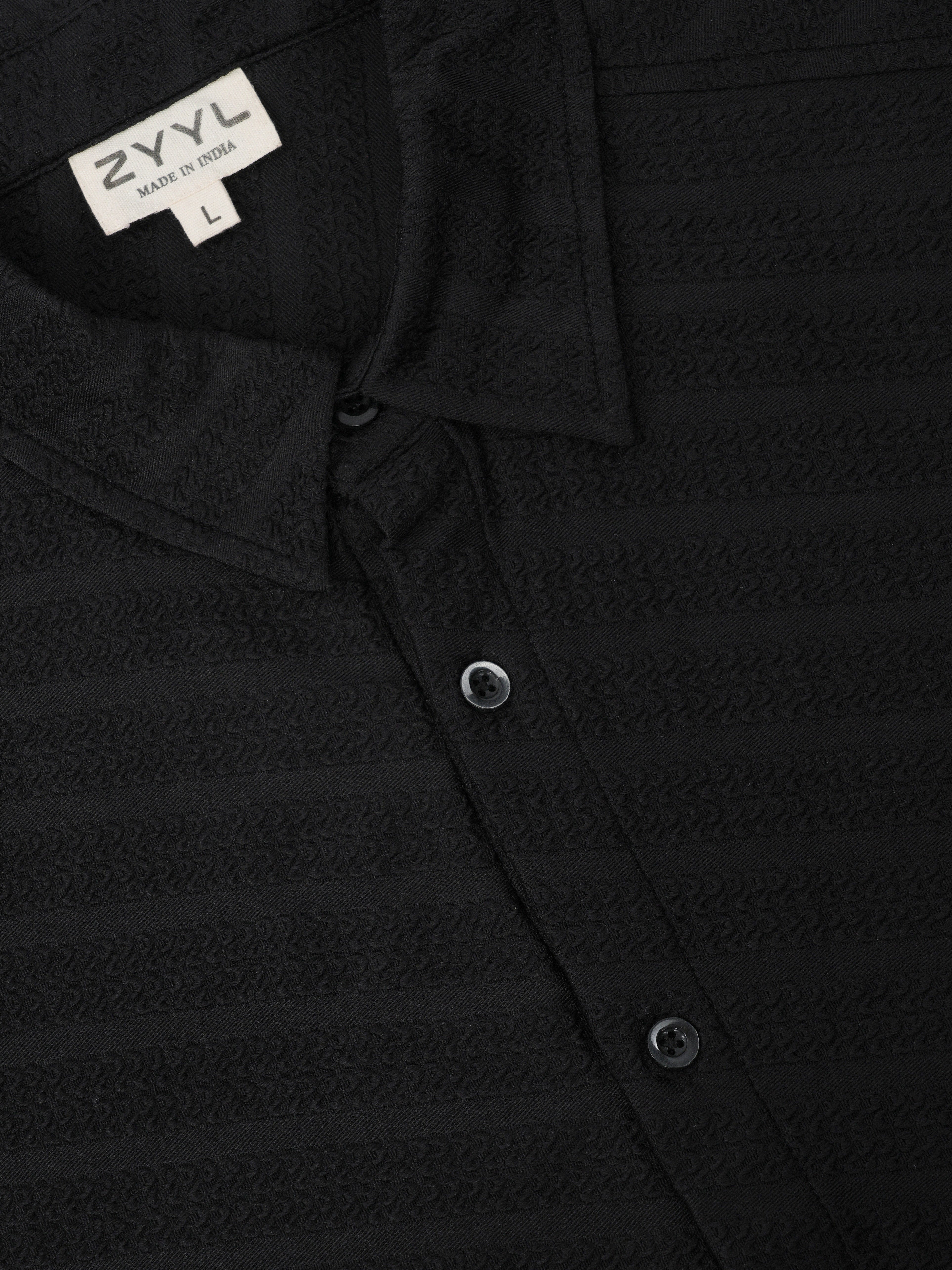 Black Tonal Stripe Shirt