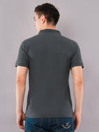 Charcoal Textured Polo T-Shirt