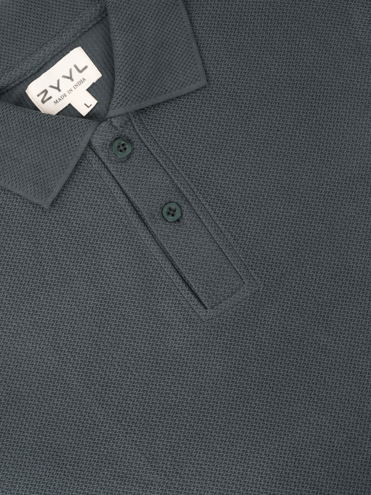 Charcoal Textured Polo T-Shirt