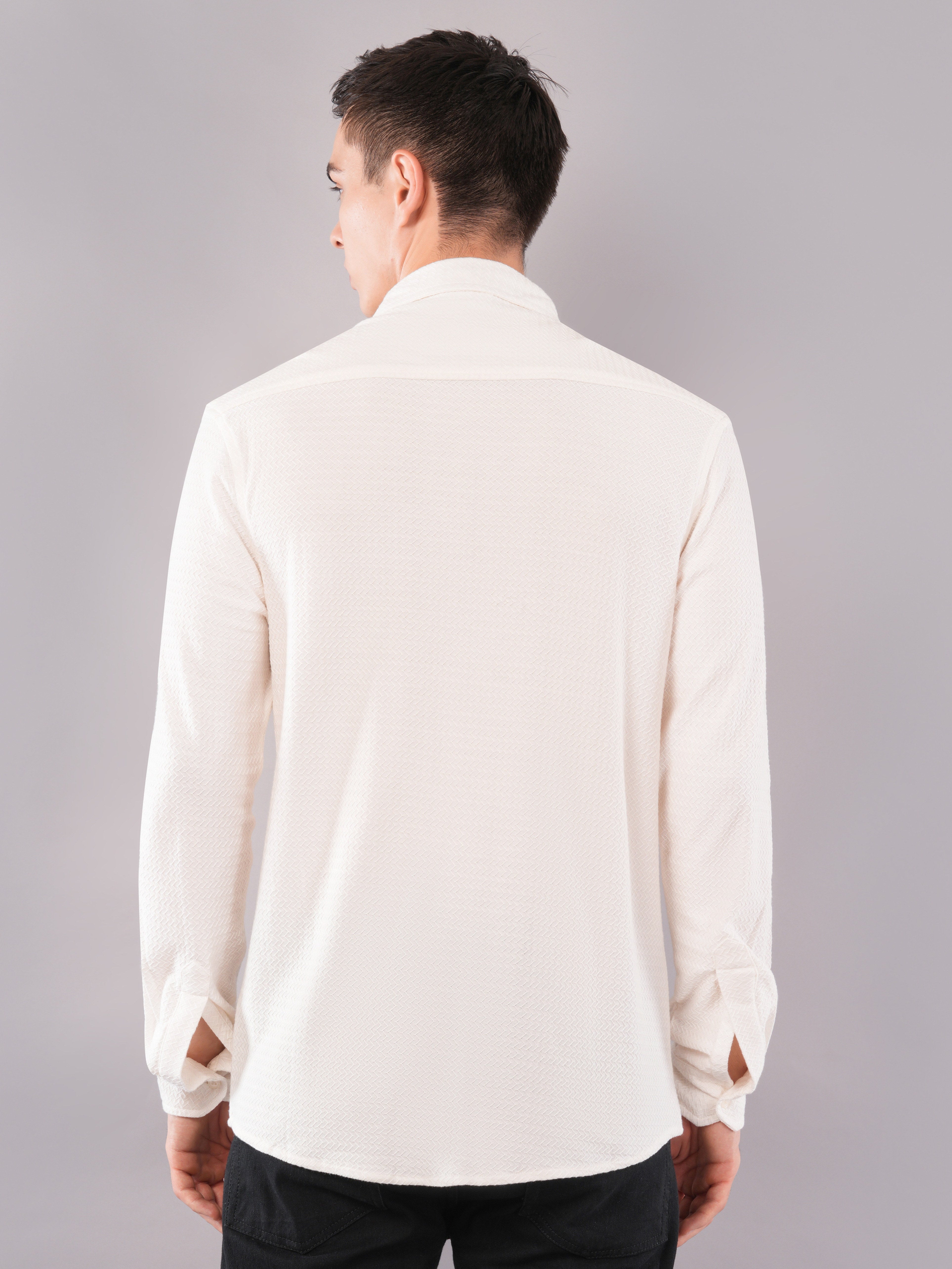 Ecru Micro-Texture Shirt