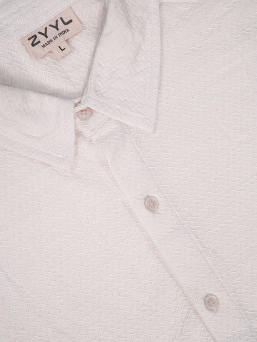 Ecru Micro-Texture Shirt