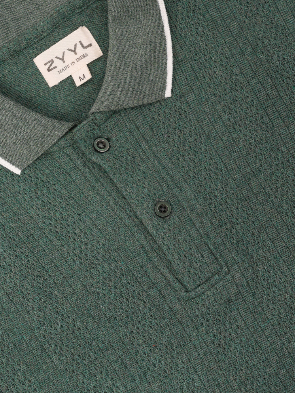 Forest Green Contrast-Tip Polo T-Shirt