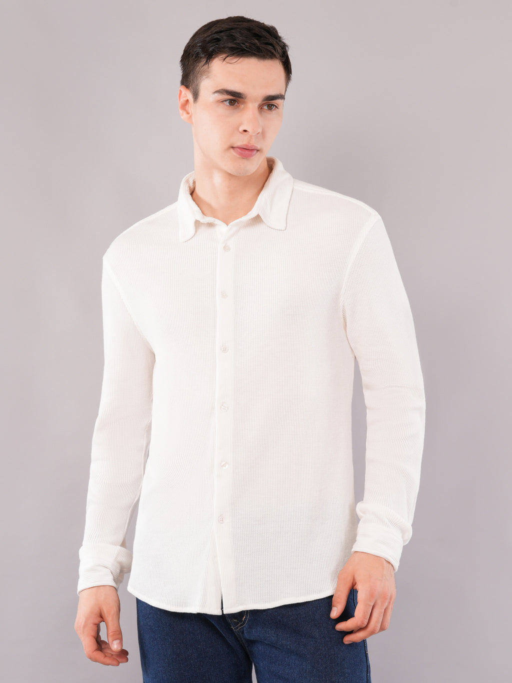 Ivory Textured Relaxed Shirt