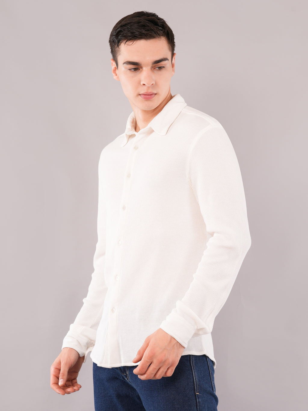 Ivory Textured Relaxed Shirt