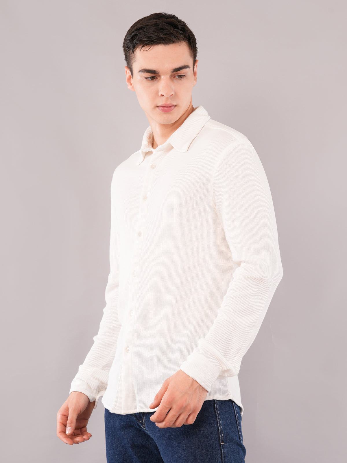 Ivory Textured Relaxed Shirt