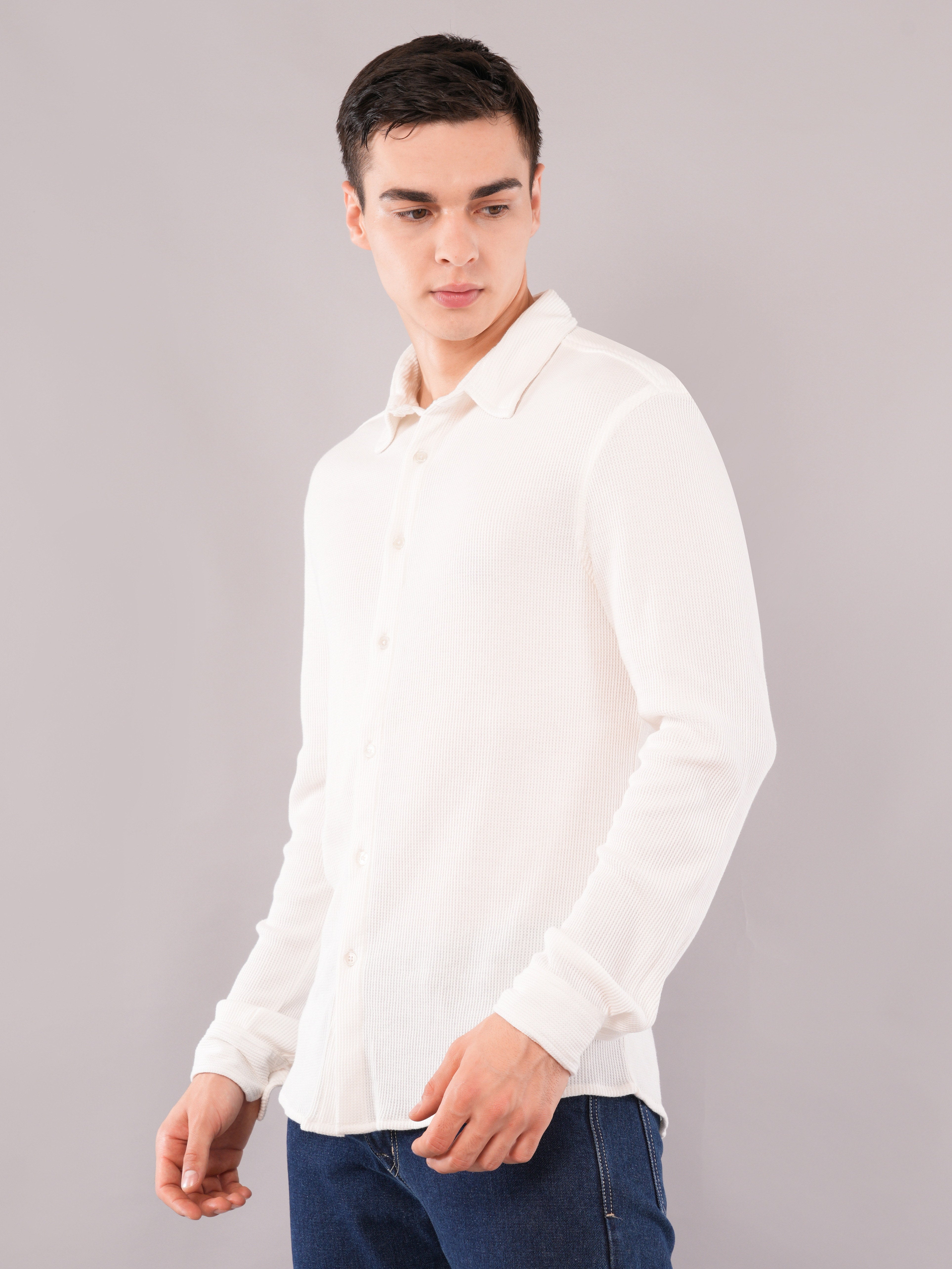 Ivory Textured Relaxed Shirt