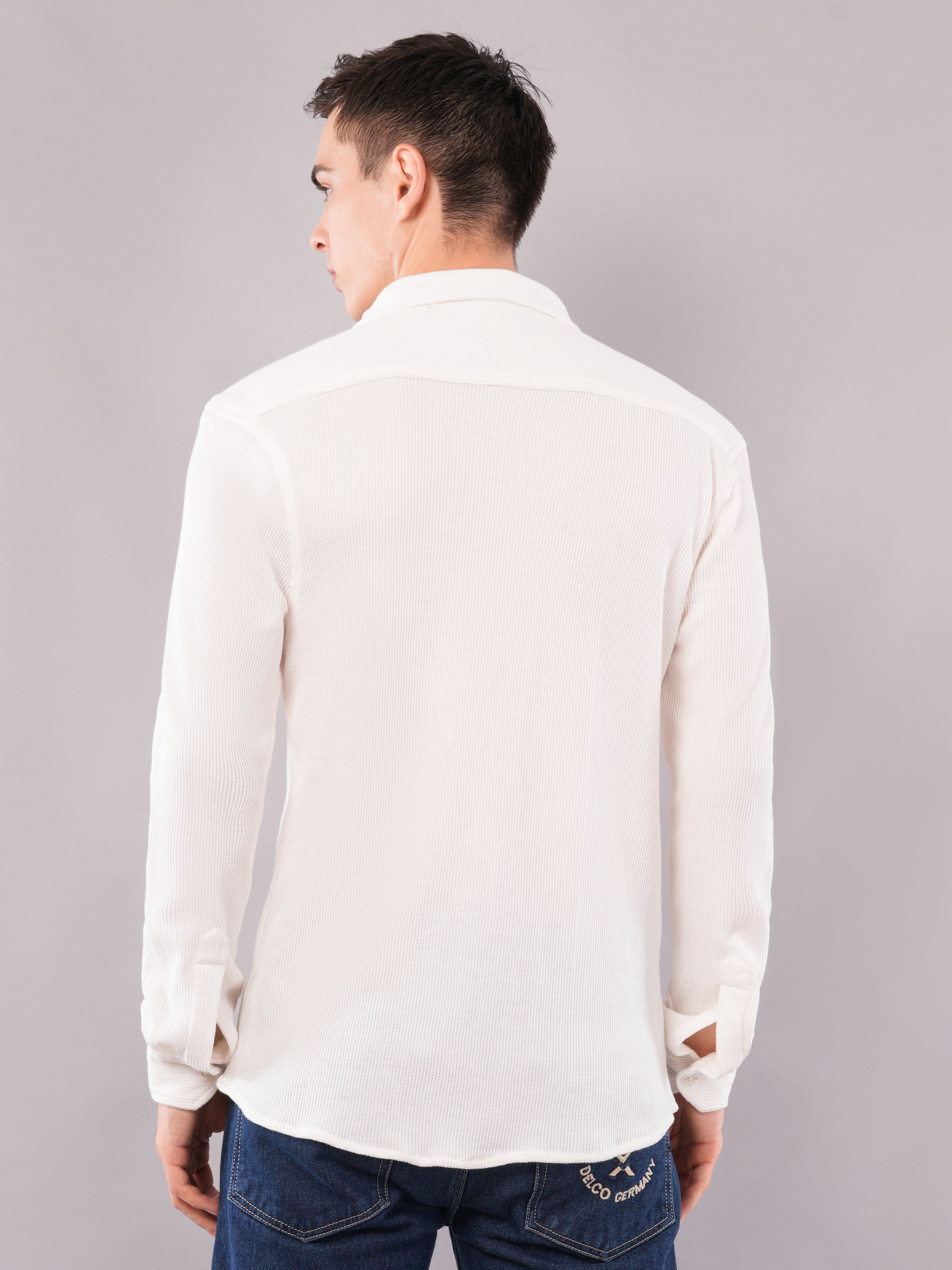 Ivory Textured Relaxed Shirt