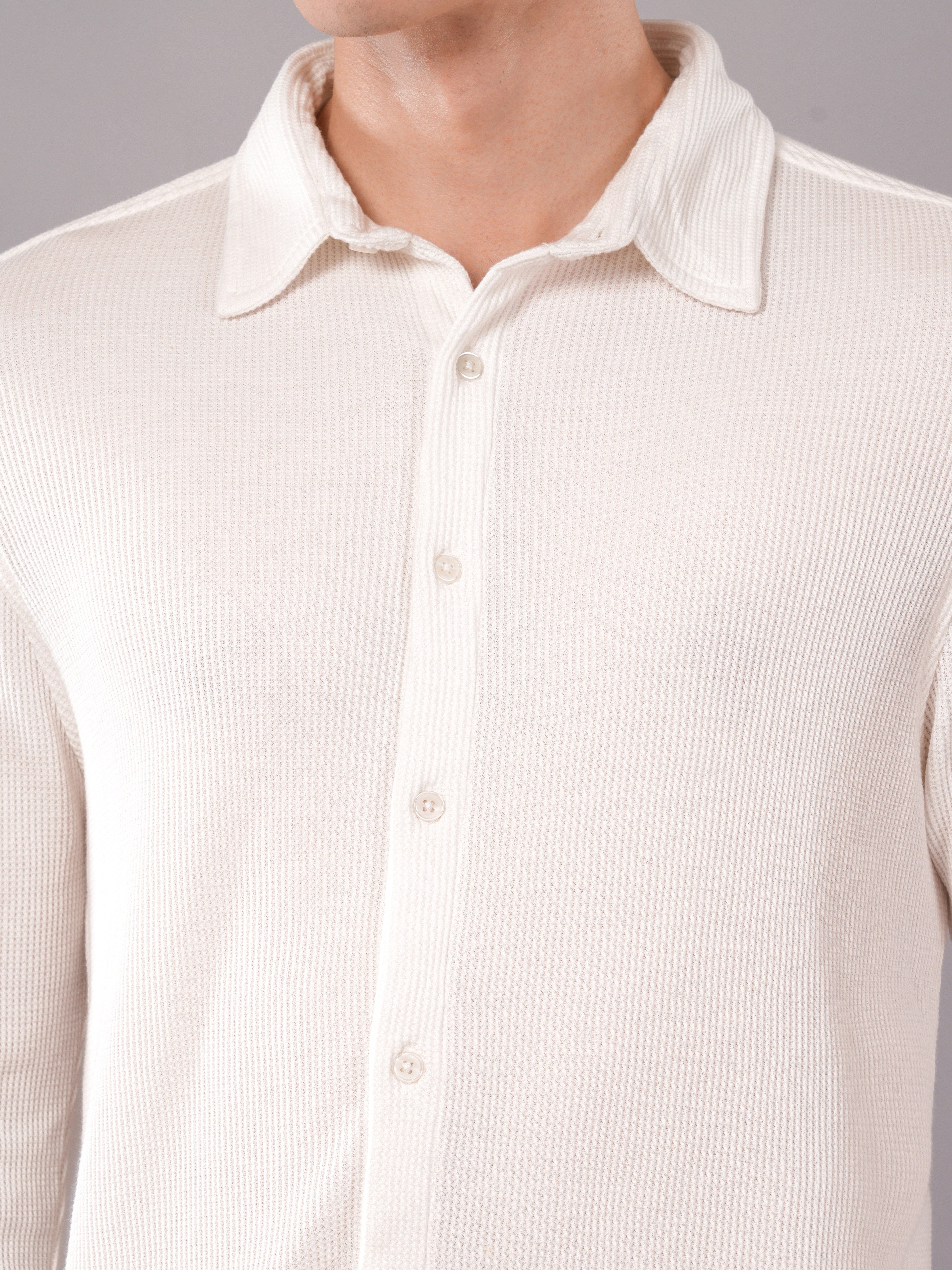 Ivory Textured Relaxed Shirt