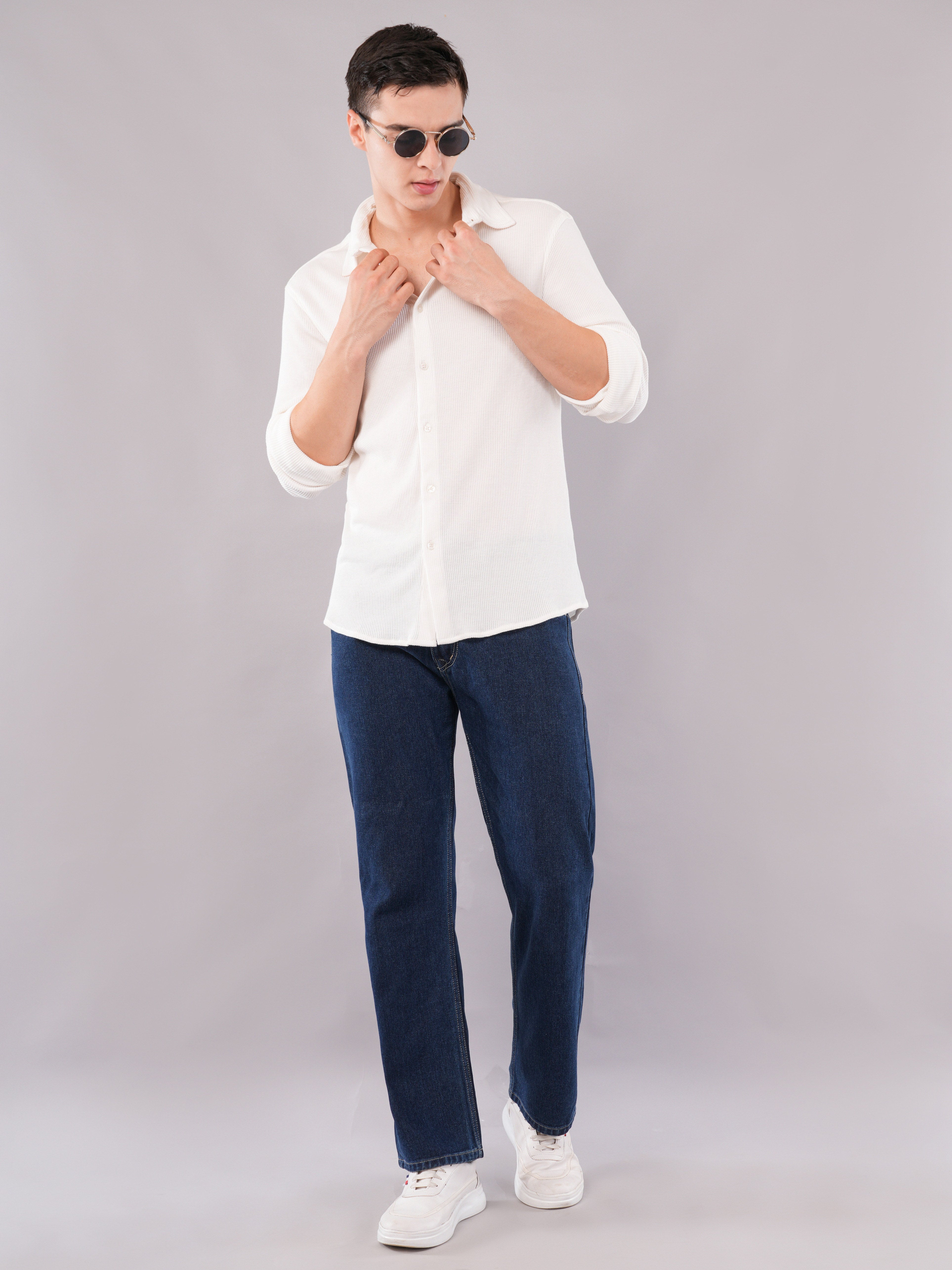 Ivory Textured Relaxed Shirt