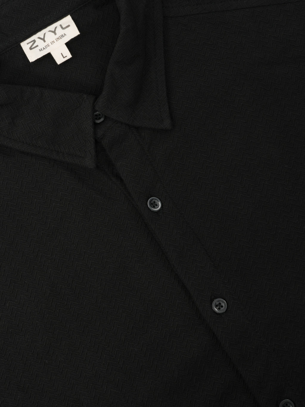 Jet Black Fluid-Texture Shirt