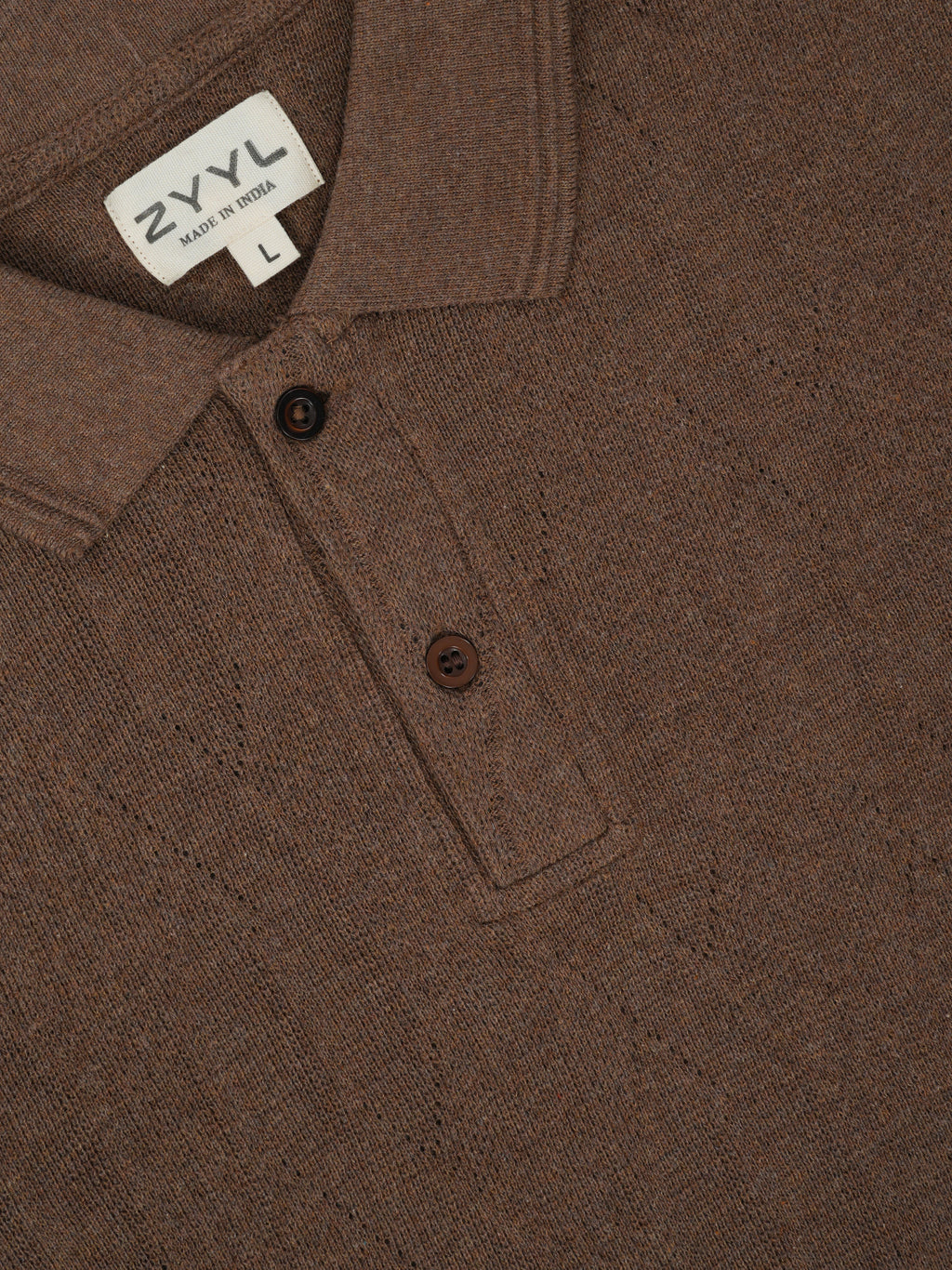 Mocha Textured Polo T-Shirt