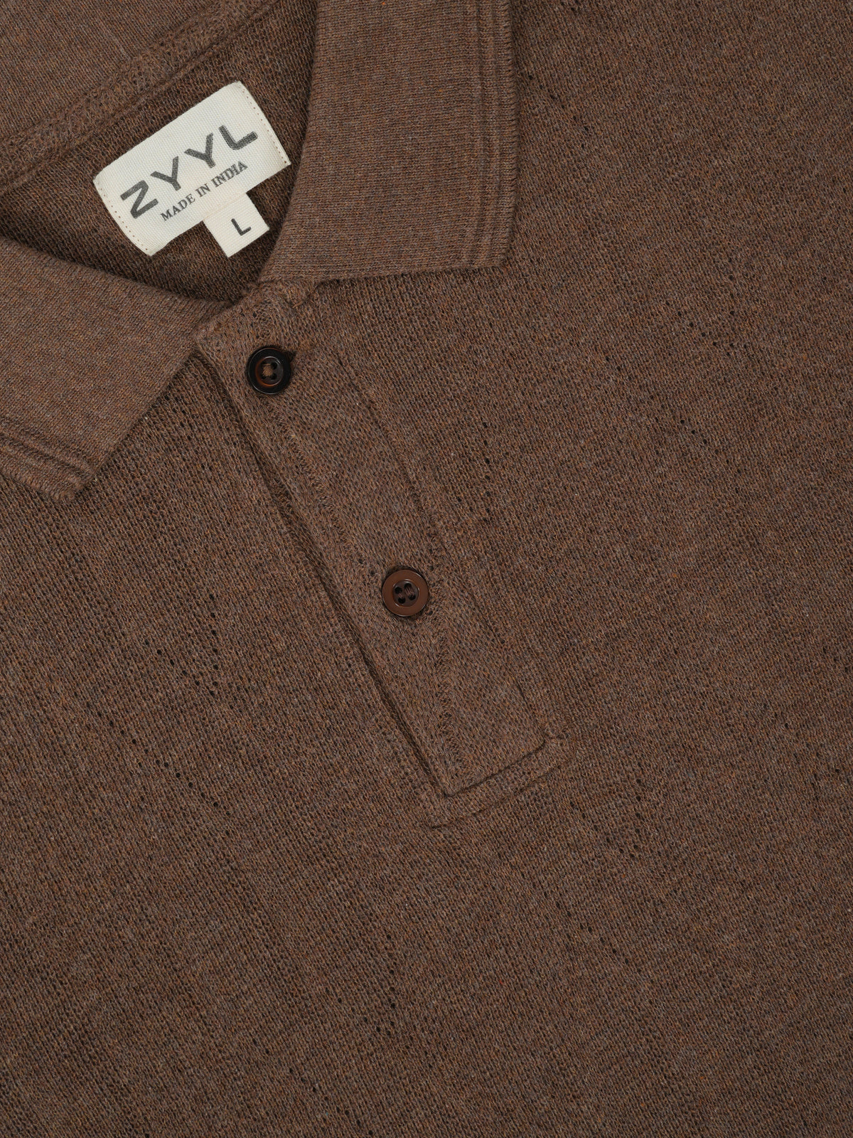 Mocha Textured Polo T-Shirt