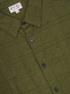 Olive Geometric-Texture Shirt