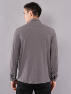 Slate Grey Crinkle-Texture Shirt