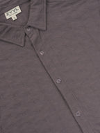 Slate Grey Crinkle-Texture Shirt