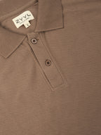 Taupe Fine-Texture Polo T-Shirt