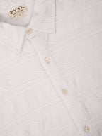 White Geometric Jacquard Shirt