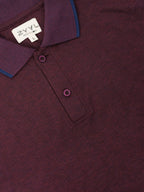 Wine Contrast-Tip Polo T-Shirt